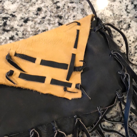 Vintage handmade leather handbag - Picture 2 of 4